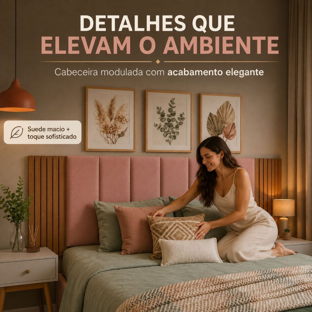 Kit com até 12 Cabeceira Modular + Painel Ripado 