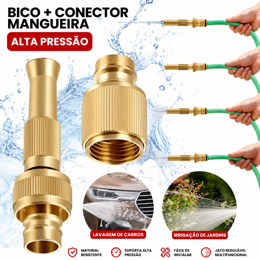 Bico Esguicho Jato Reto De Mangueira Pistola De Al