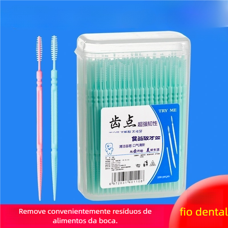 200Pcs Escova Interdental Oral Care Toothpick Flos