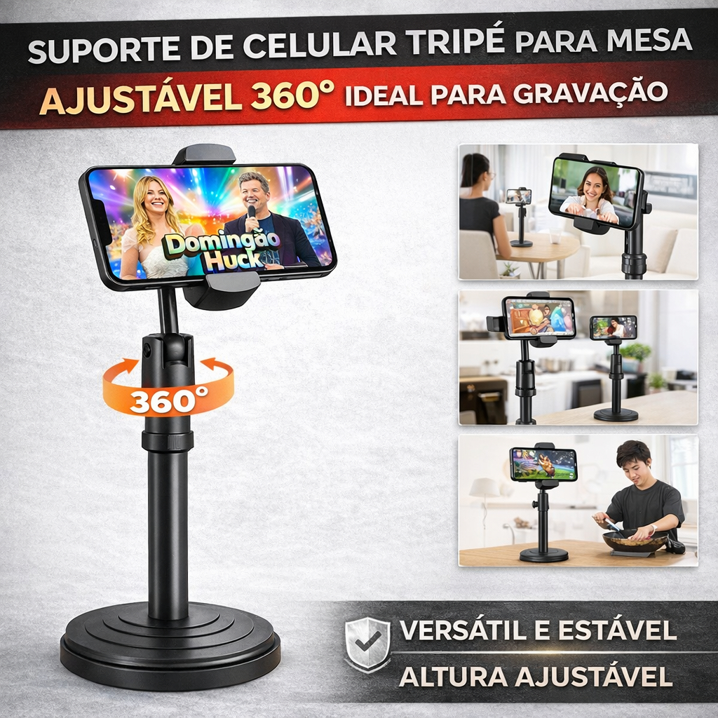 Suporte Celular Tripé De Mesa Para Gravar Vídeos