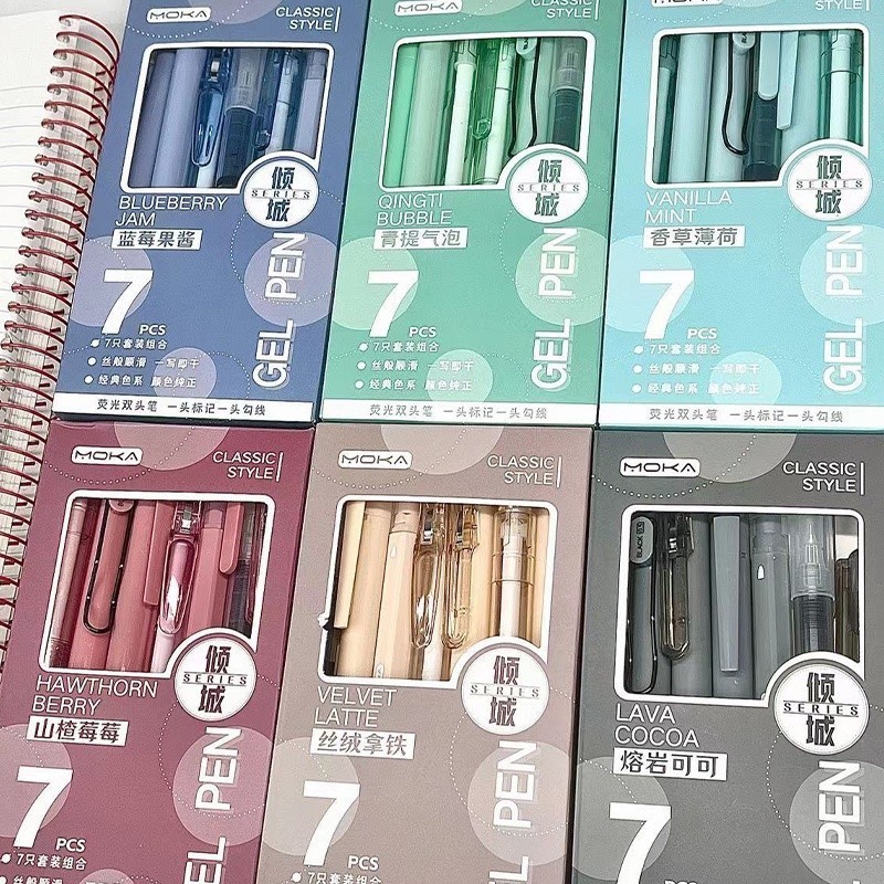 7Pcs/Box Minimalista Transparente 0,5mm Caneta Gel