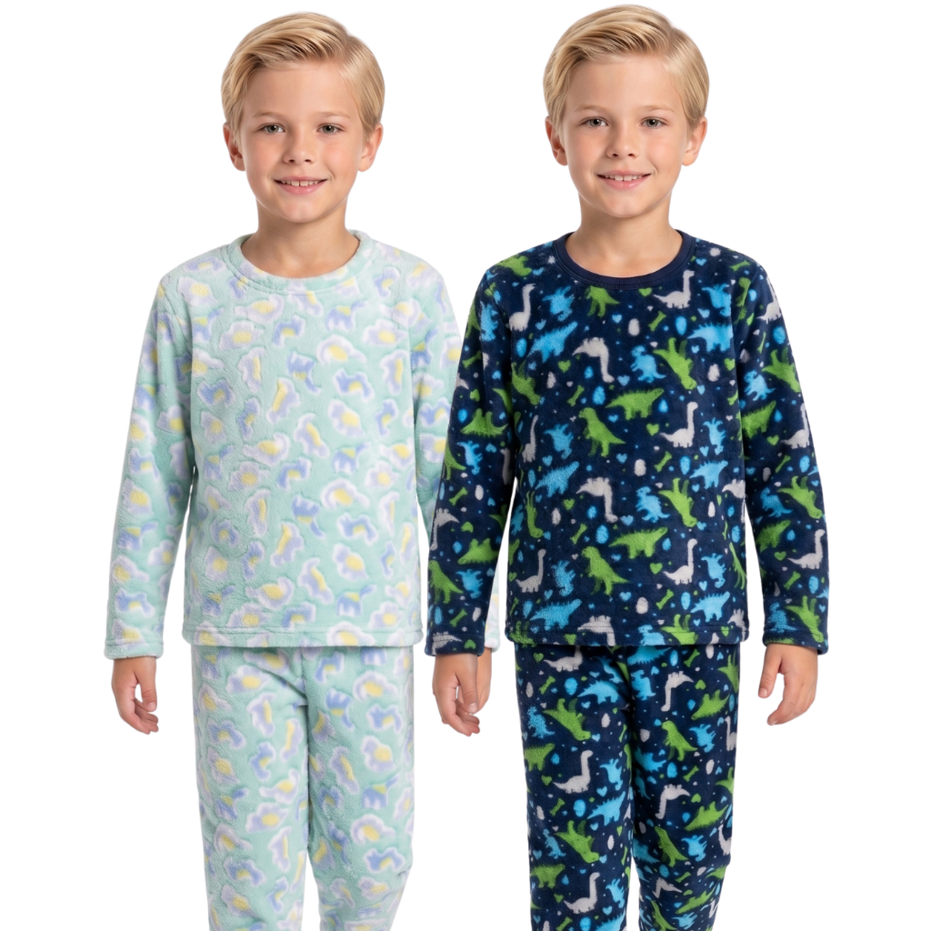 PIJAMA MENINOS FLEECE PELUDINHO INVERNO ROUPA PARA