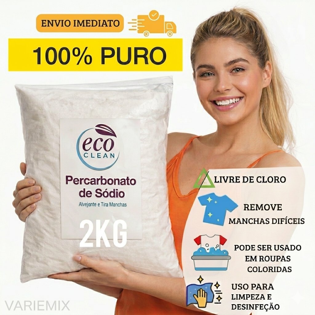 Percabonato de sódio Alvejante 500g, 1kg, 2 kg e 