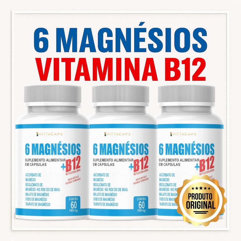 6 Magnésios + Vitamina B12 Metilcobalamina 60 Cá