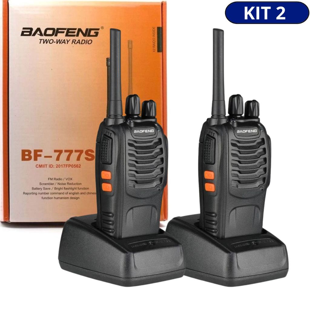 KIT 2 rádios comunicador Baofeng Alcance 12 Km 16