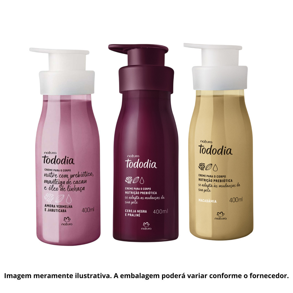 Conjunto 3 Cremes Corporais Hidratantes Natura Tod