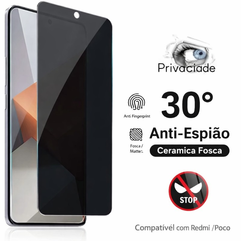 Película Cerâmica Fosca Privacidade Xiaomi Poco