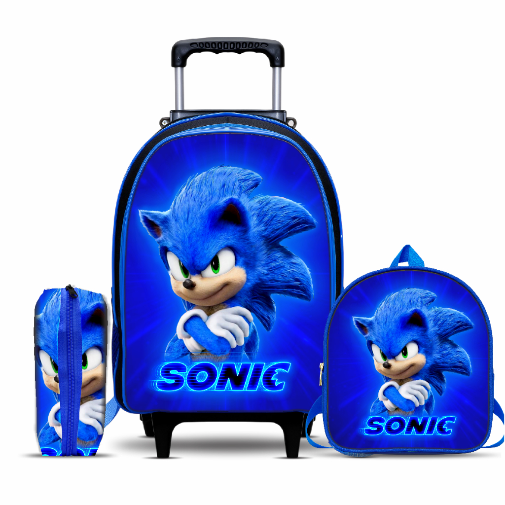 Kit Mochila Sonic com Lancheira e Estojo – R