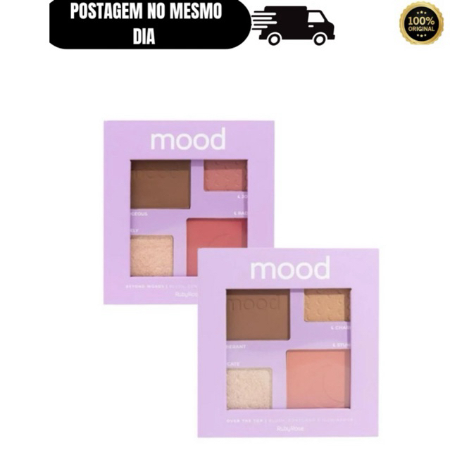 Paleta Quarteto Mood Ruby Rose HB-F586  Blush, Con