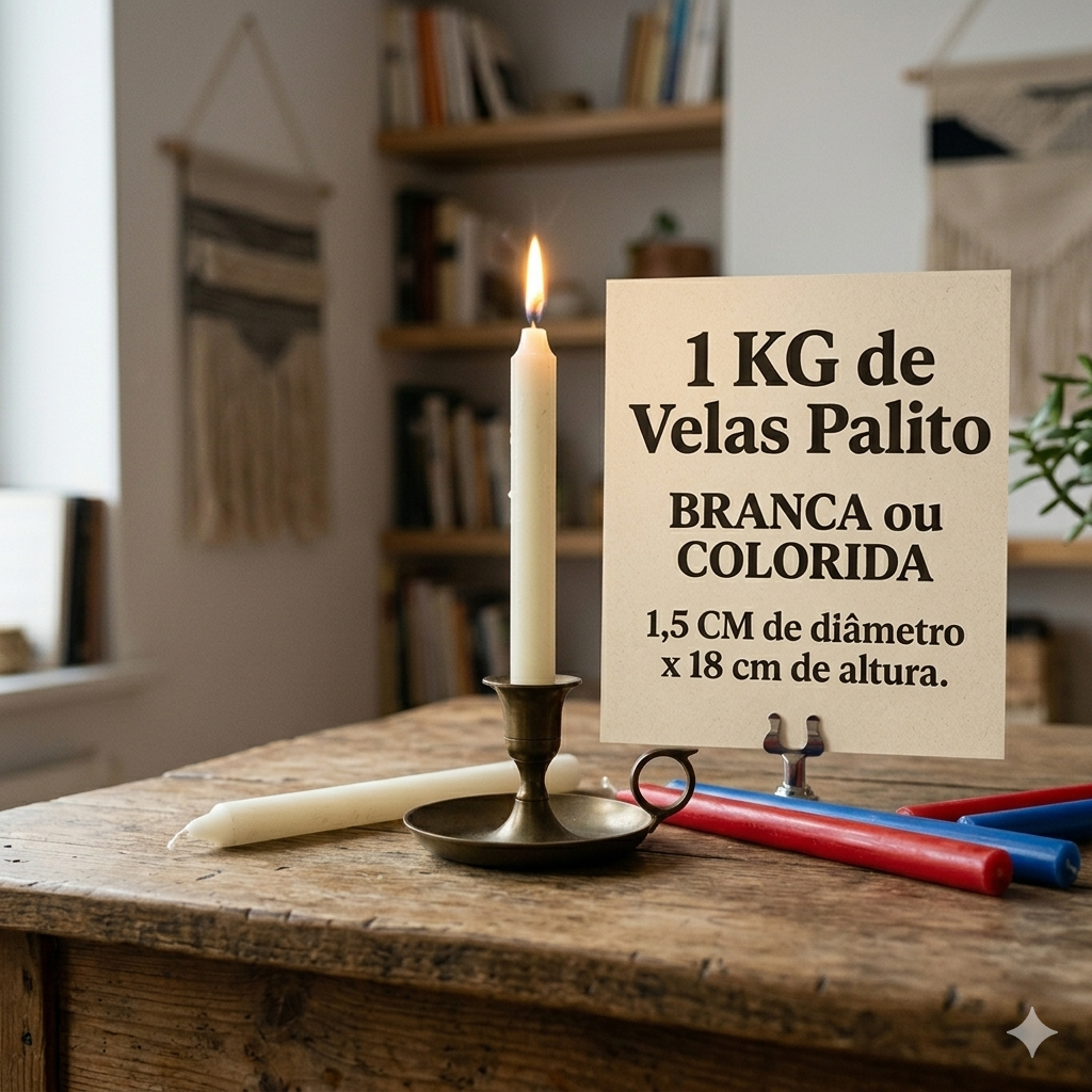 1 KG de Vela Palito – 18 cm X 1,5 CM
