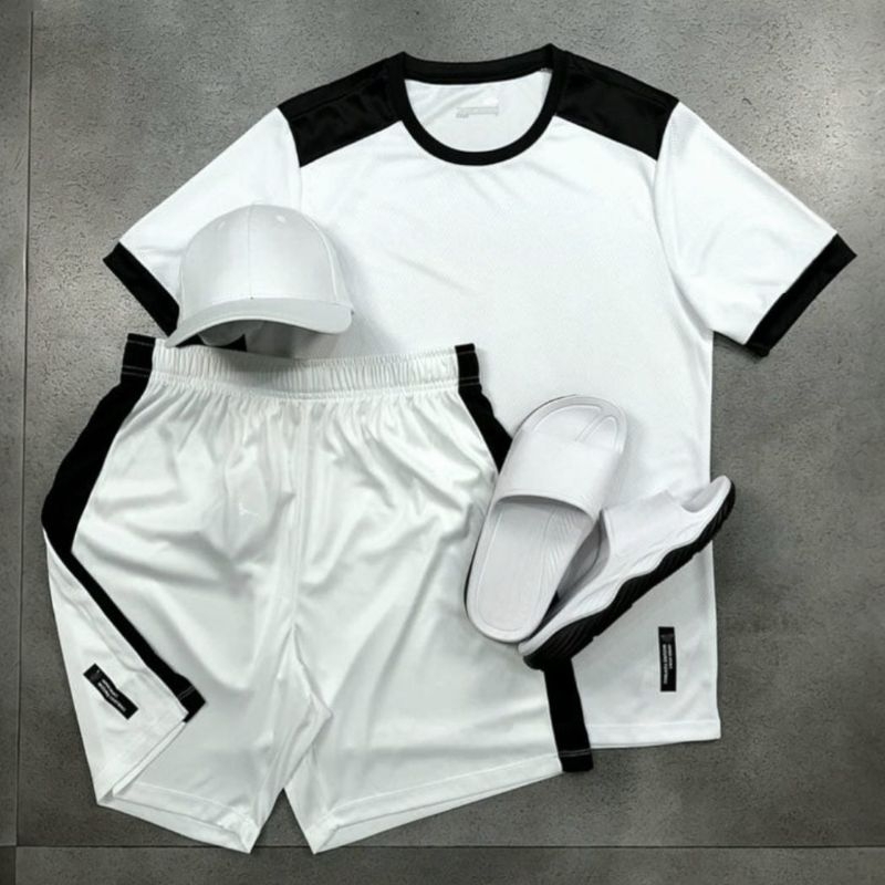 Kit Conjunto Masculina Dry Fit Camisa + Bermuda Ac