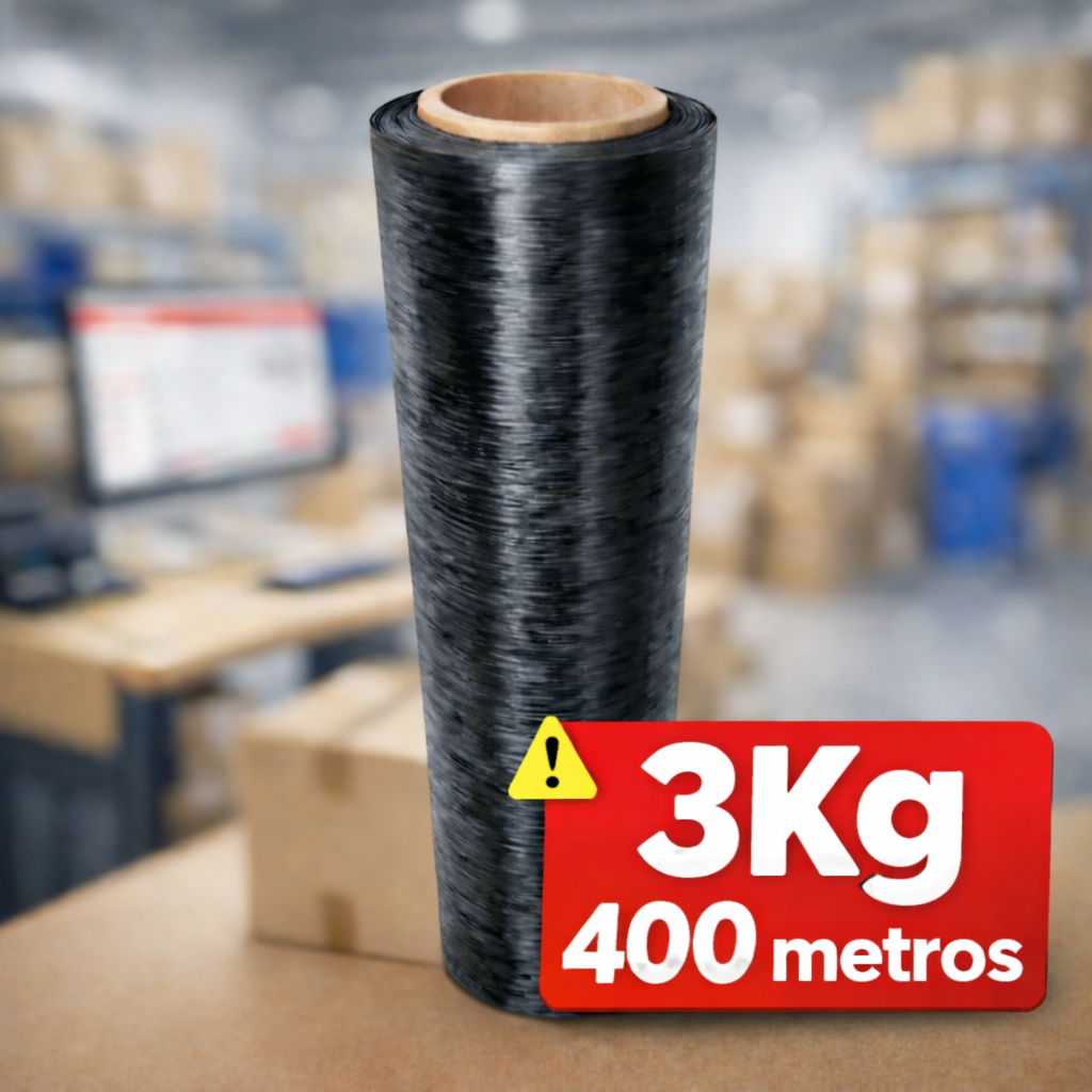Bobina Filme Stretch Preto 50cm x 25 micras –