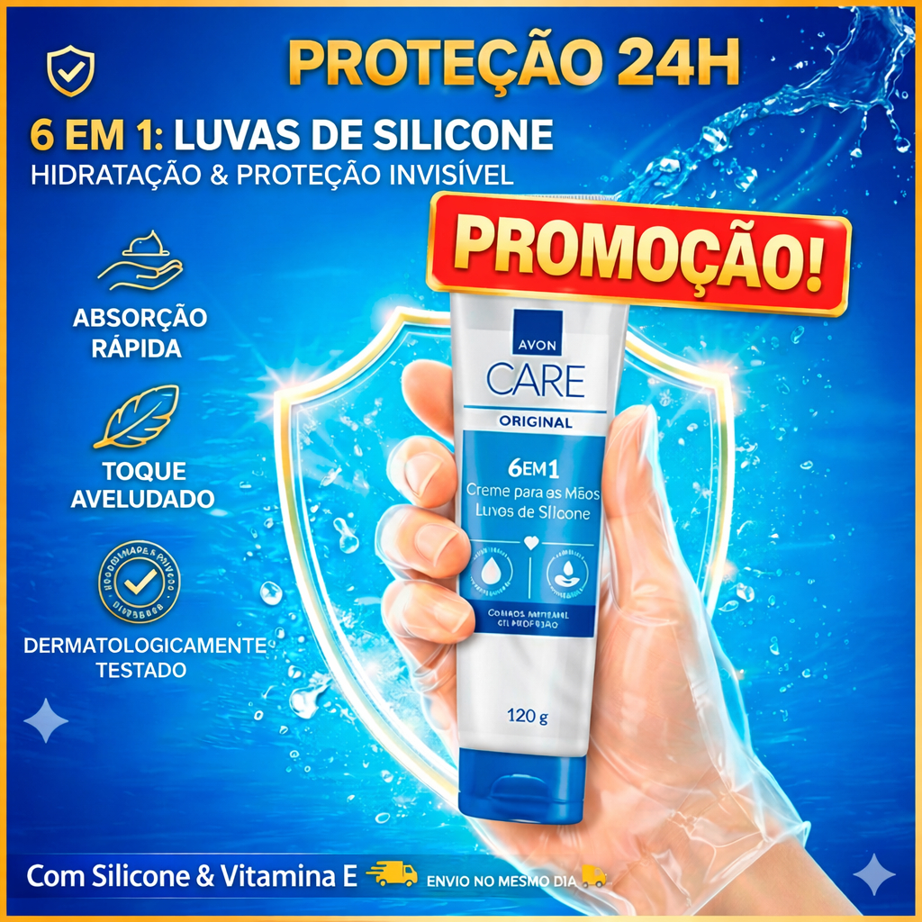 Creme de Mãos Avon Care Luvas de Silicone 120g Pr