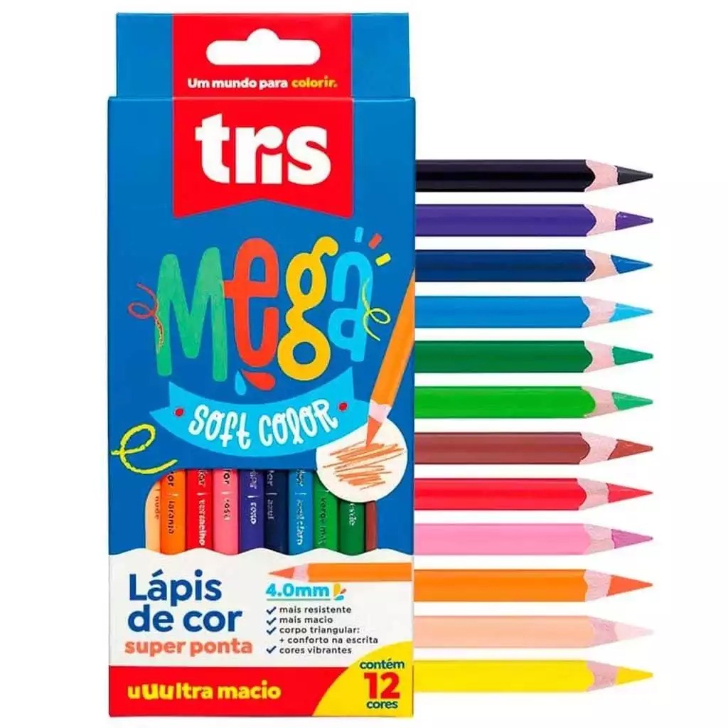Lápis De Cor Mega Soft Color – 12 Cores 