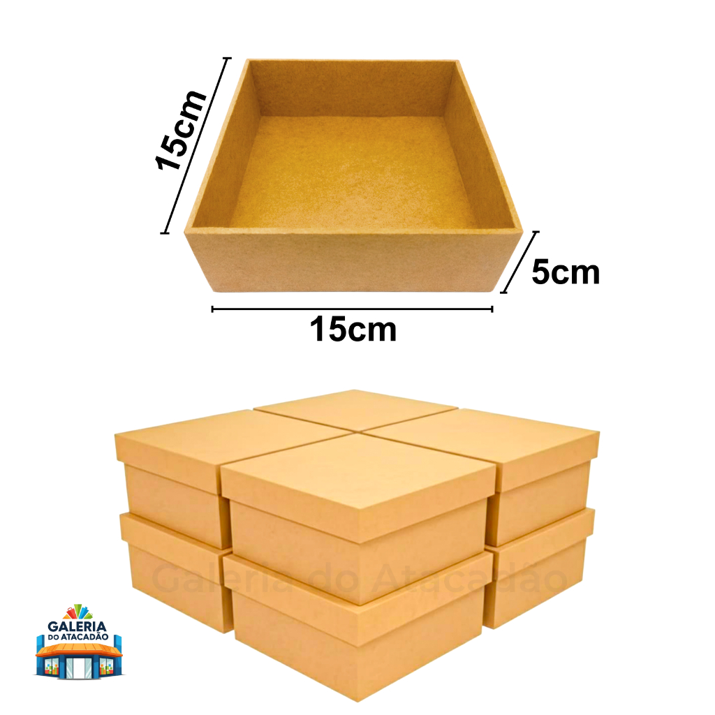 Até 20 Caixas MDF 15x15x5 Liso para Personalizar 