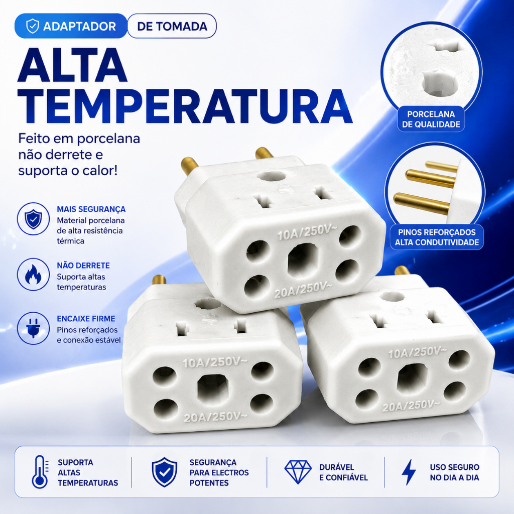 Tomada Adaptadora BOB Porcelana Reforçada  (Não 