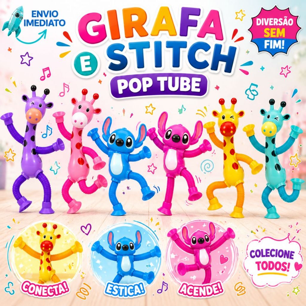 1 | 2 | 4 | Unid Stitch Girafas Brinquedo Infantil