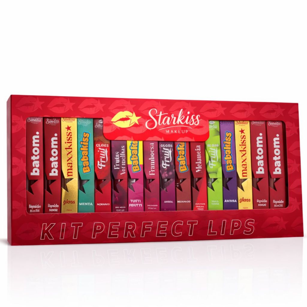 Kit Gloss Hidratante Labial Perfect Lips 16 Peças