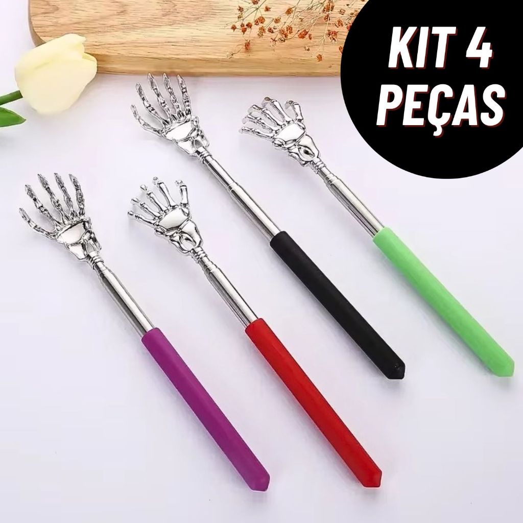 Kit 4 Coçadores Reguláveis Para Costas Metal Cav