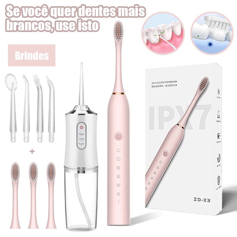 Combo Escova Elétrica e Irrigador Oral Recarregá