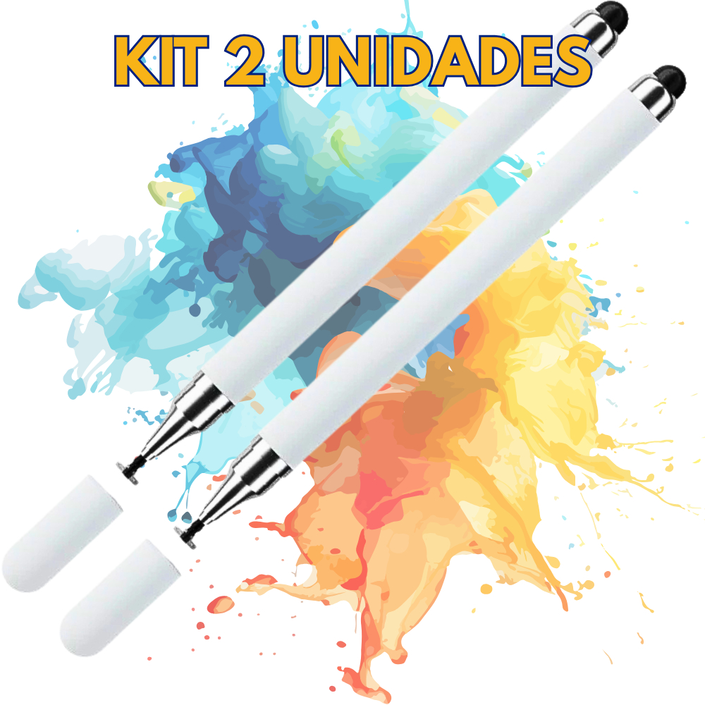 KIT 2 Caneta Stylus 2 em 1 Toque Celular E Tablet 