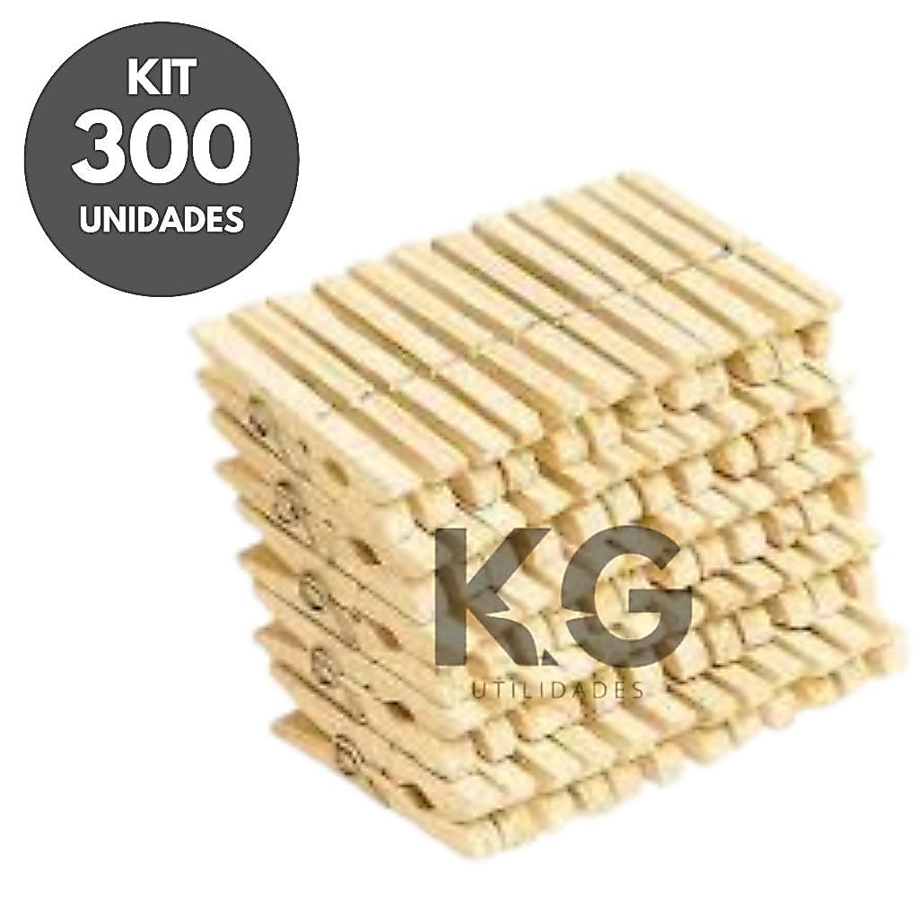 Kit 300 Prendedores de Roupa Madeira Pregadores R