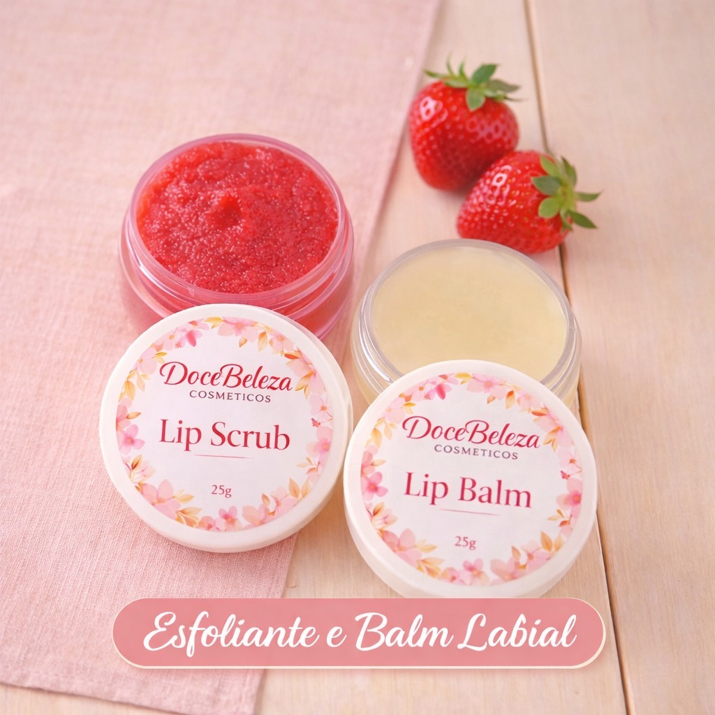 Kit Labial Completo | Esfoliante Morango + Balm Na