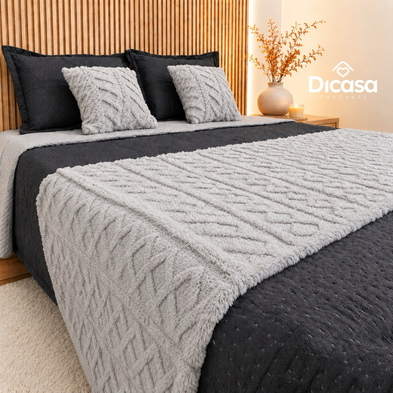 Kit Peseira Para Cama 3 Peças 2 Capas de Almofada