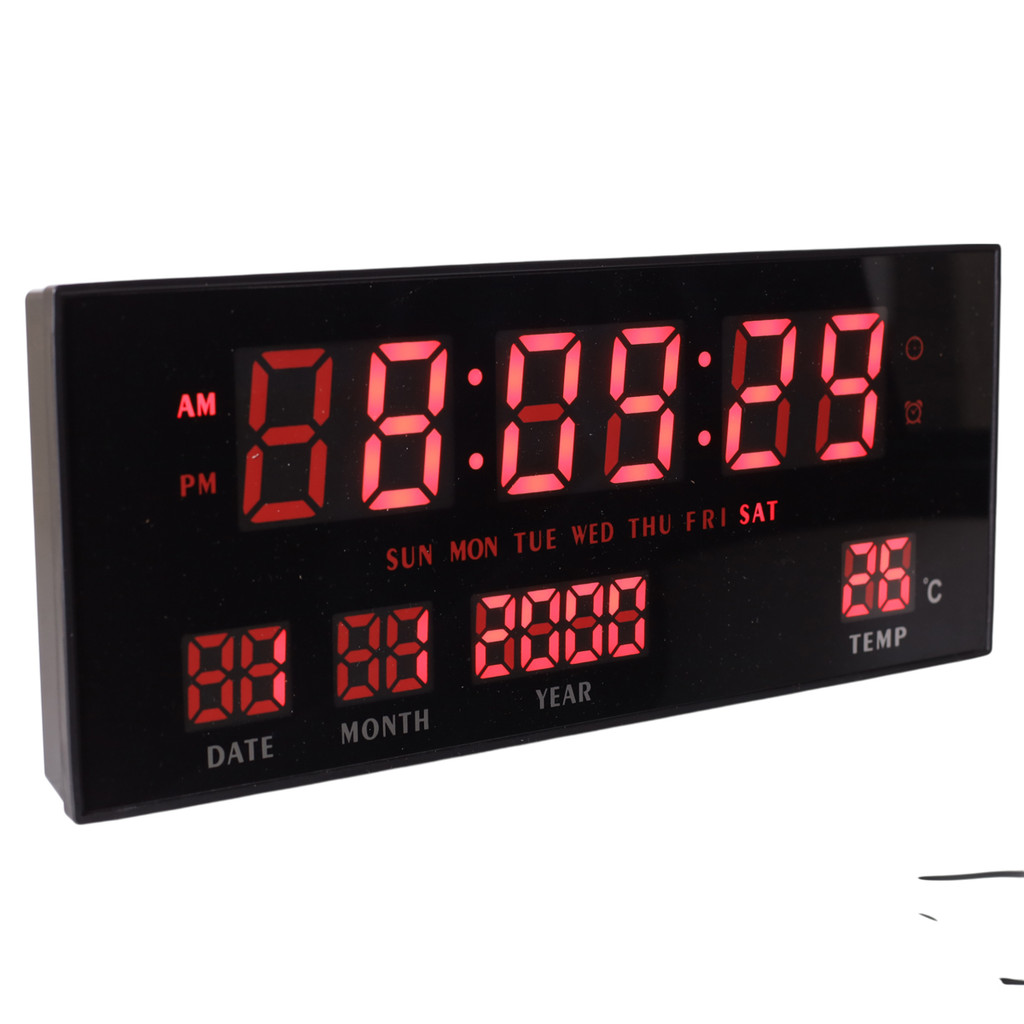 Relógio De Parede Led Digital Grande Calendário 
