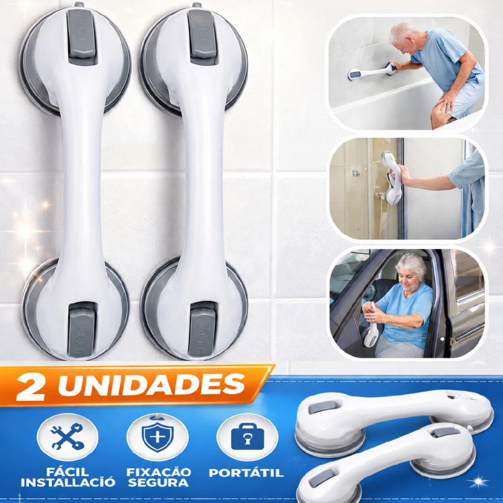 Barra de Apoio Ventosa Banheiro Portátil Forte Su