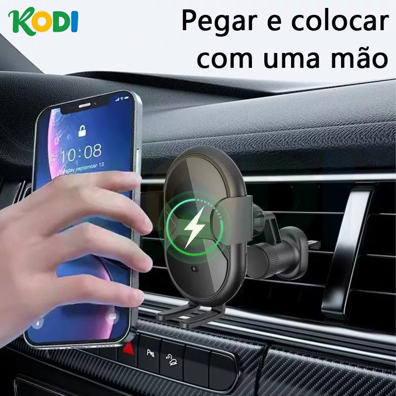 Carregador por Indução Sem Fio com Suporte Veicu