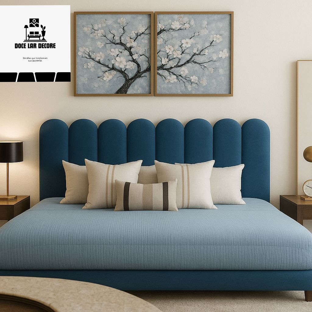 Kit  Cabeceiras Cama Box Casal Moderna Luxo Estofa