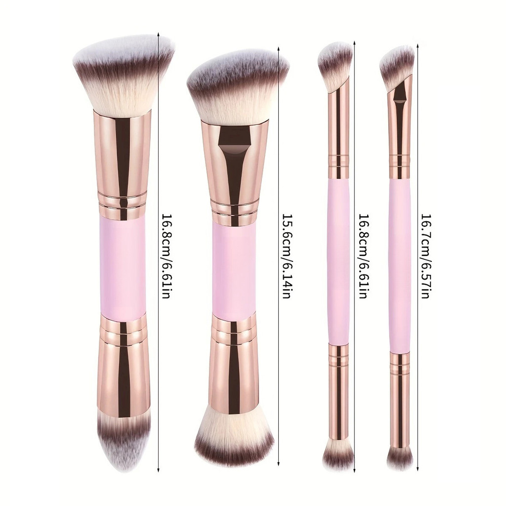 Kit 4 Pincéis de Maquiagem Multifuncionais Duo Po