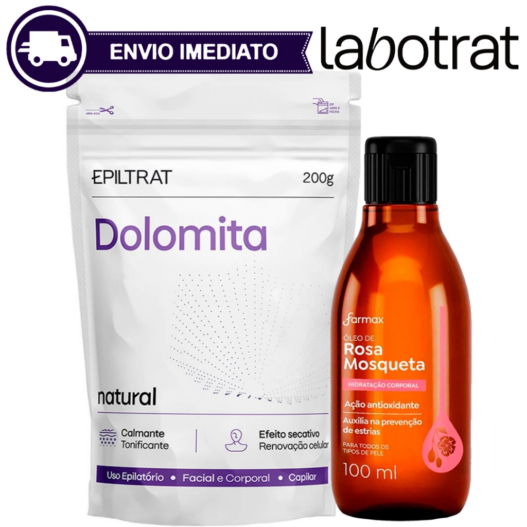 Kit Clareador Dolomita Labotrat + Óleo Rosa Mosqu