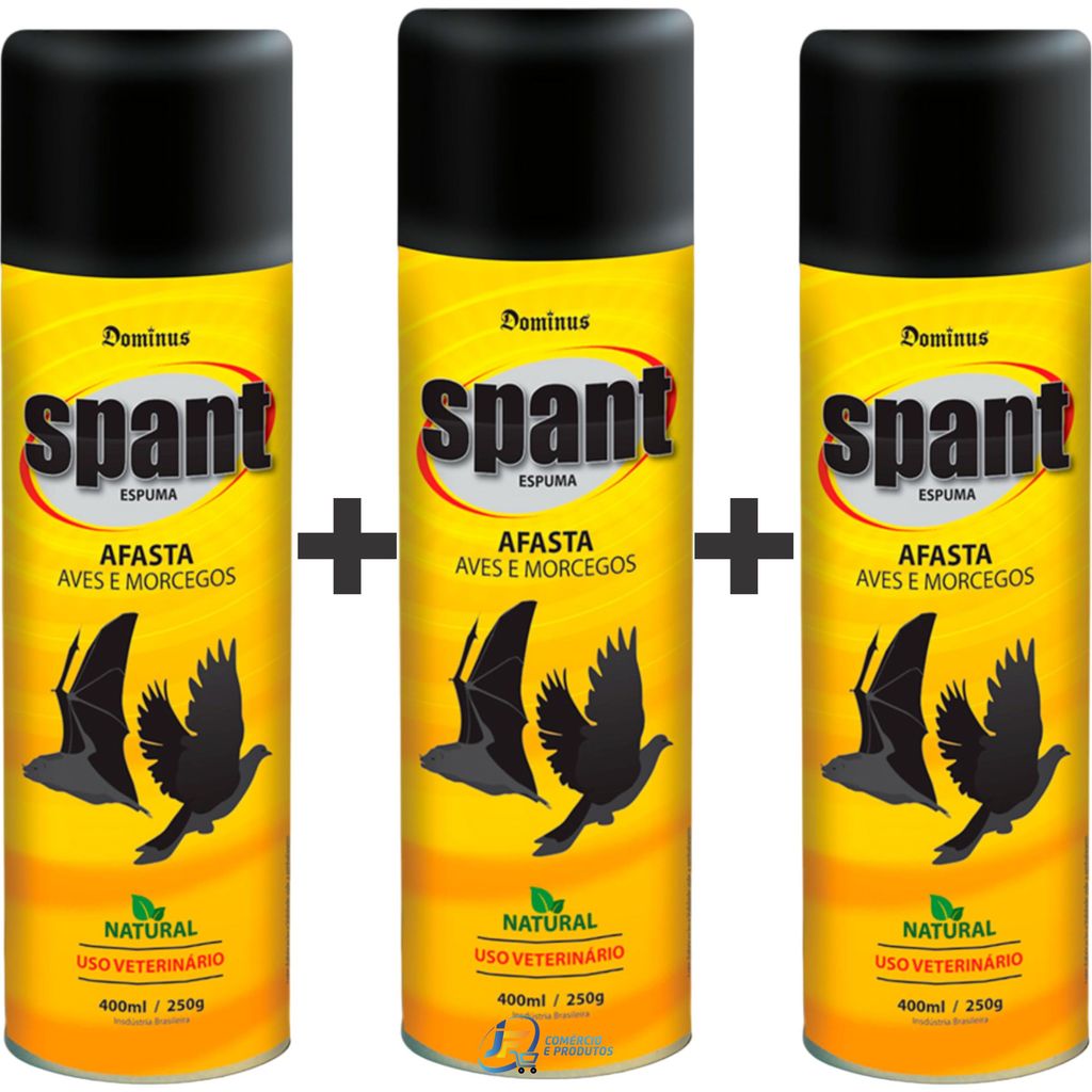 KIT 3un Spant Espuma Afasta Aves e Morcegos 400mL/