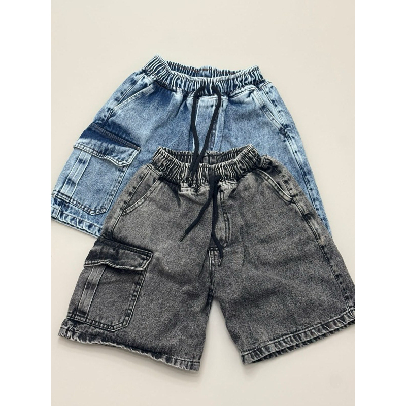 SHORT BERMUDA CARGO JEANS MENINO INFANTIL E JUVENI