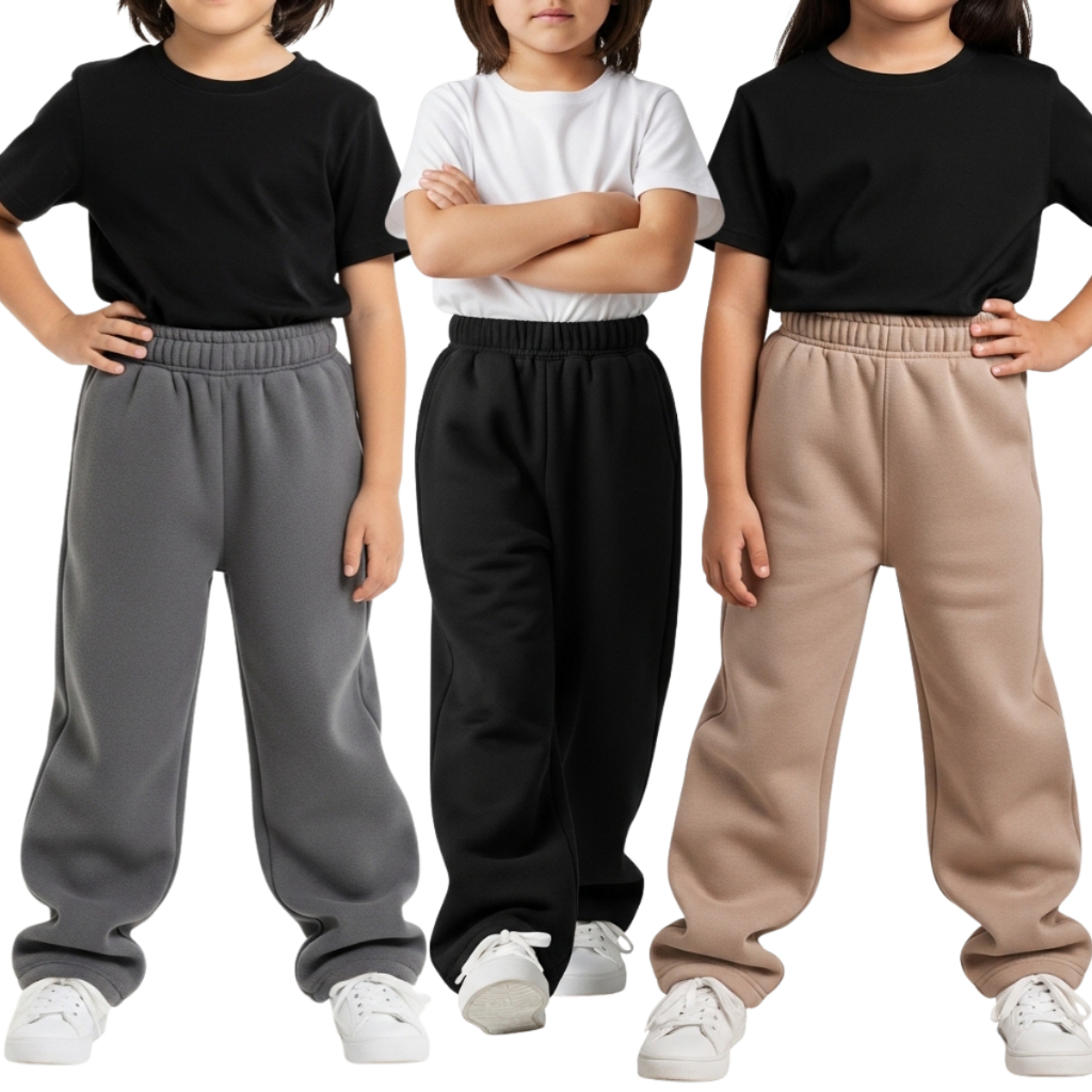Kit 3 Calças Infantil Moletom Peluciado Quente Co