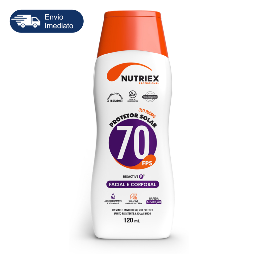 Protetor Solar Facial e Corporal Nutriex 70 FPS 12