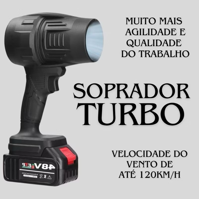 Secador turbo portátil recarregável com bateria 