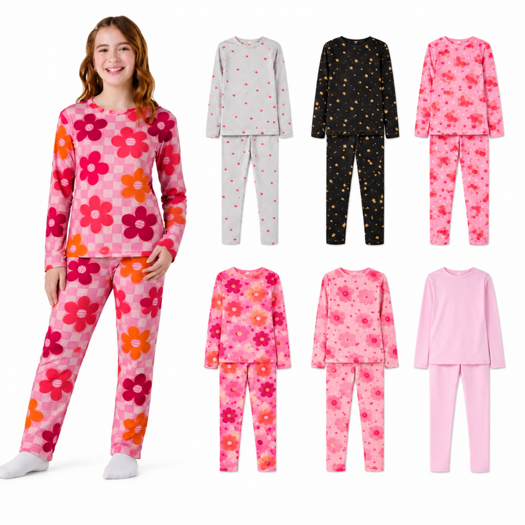 Conjunto Pijama Juvenil Canelado com Estampas-Conf