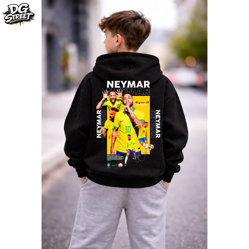 Moletom Infantil Neymar Jr Canguru Com Capuz Blusa