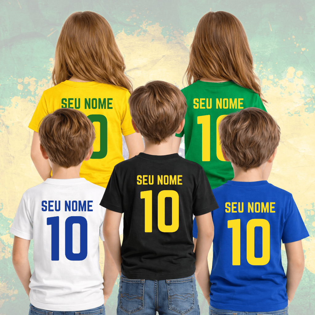 Camiseta Do Brasil Infantil Unissex Estampa Person