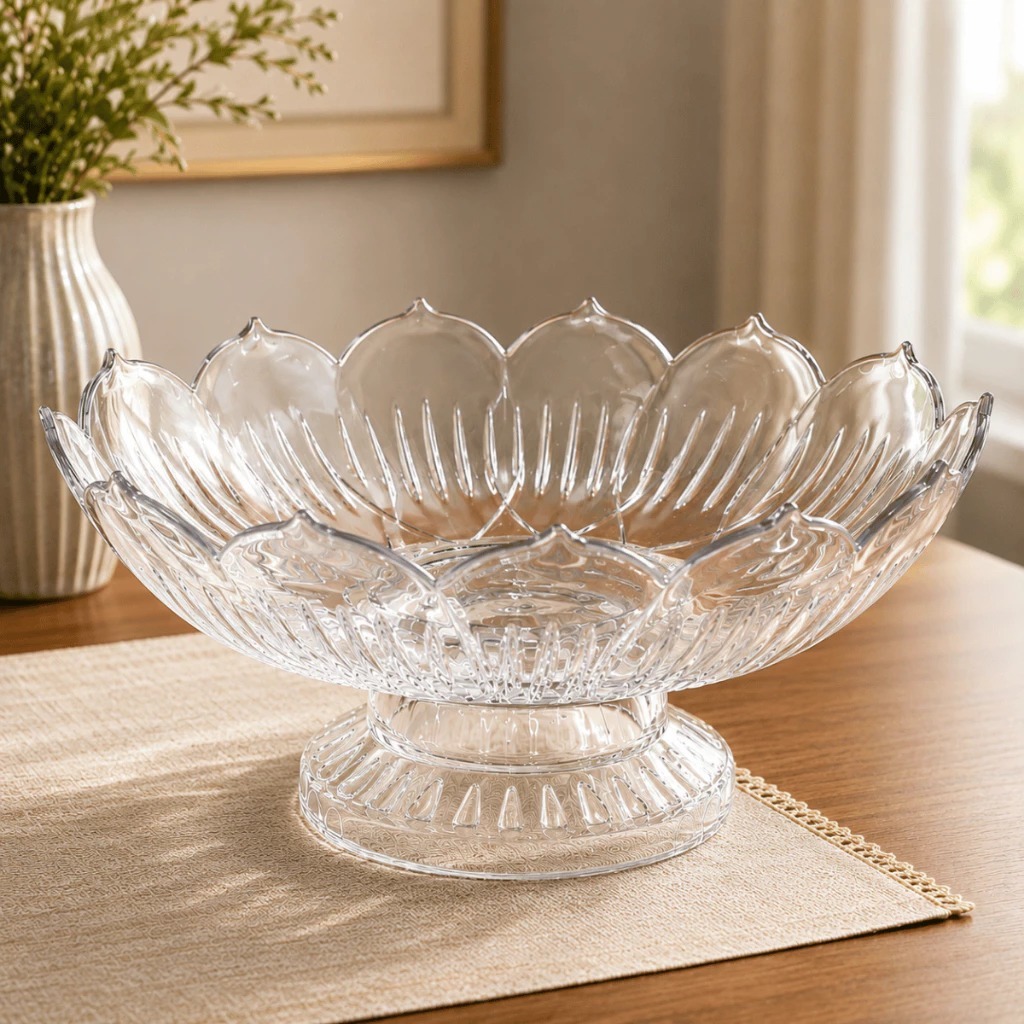 Fruteira Transparente Grande Decorativa Para Fruta