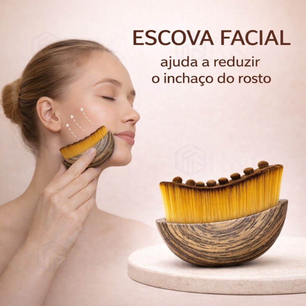 Escova Facial Drenagem Linfática Contorno Rosto M