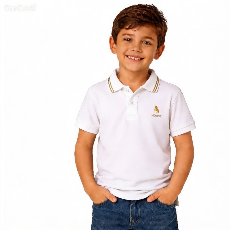 Camisetas gola polo  infantil, juvenil menino 100 