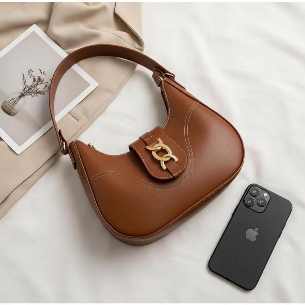 Bolsa Feminina Lunna Luxo Com Metais Dourado Elega