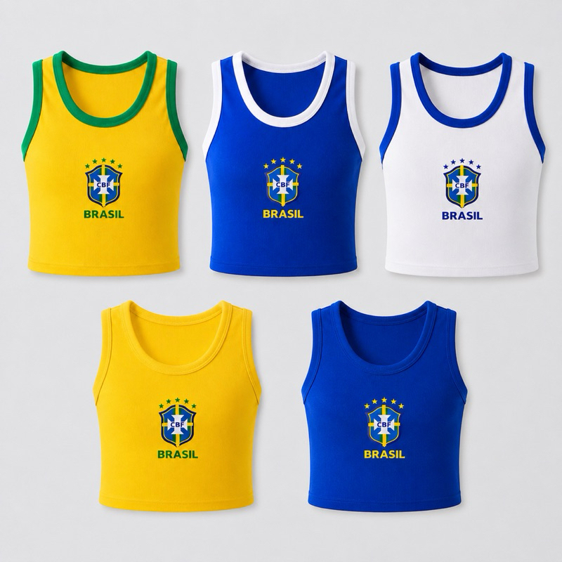 Blusa Regata e manguinha Infantil Menina malha Ca