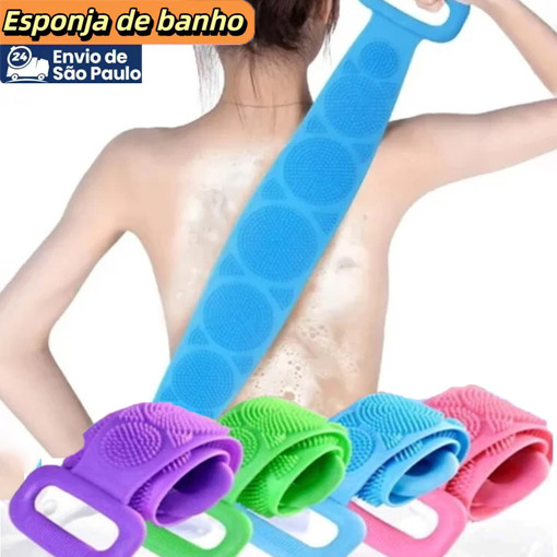 Esponja Silicone Massageadora Escova Banho Lava Co