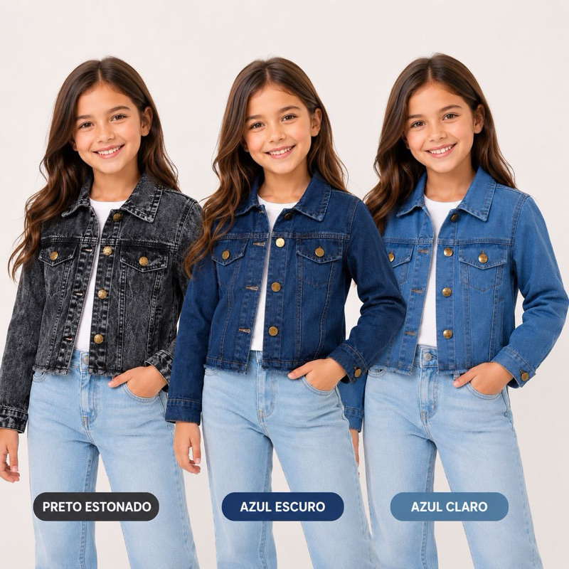 Jaqueta Jeans Infantil Feminina Juvenil Moda Blogu