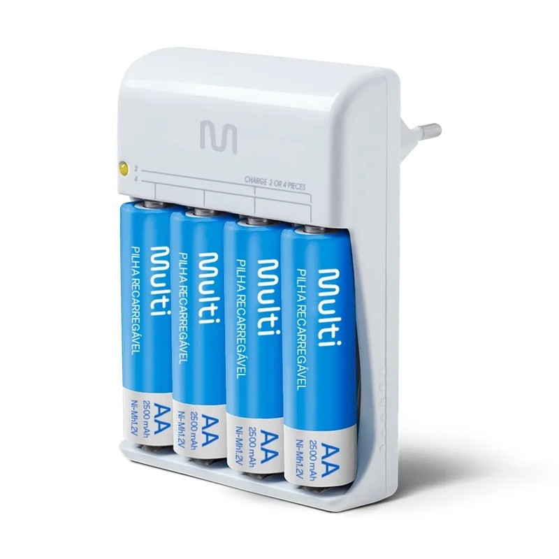 Carregador de Pilhas Multilaser CB054 4x AA 2500MA